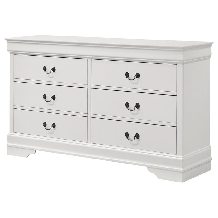 Louis Philippe 6 - drawer Dresser White - Walo Furniture