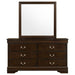 Louis Philippe 6 - drawer Dresser with Mirror Cappuccino - Walo Furniture