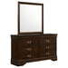 Louis Philippe 6 - drawer Dresser with Mirror Cappuccino - Walo Furniture