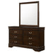 Louis Philippe 6 - drawer Dresser with Mirror Cappuccino - Walo Furniture