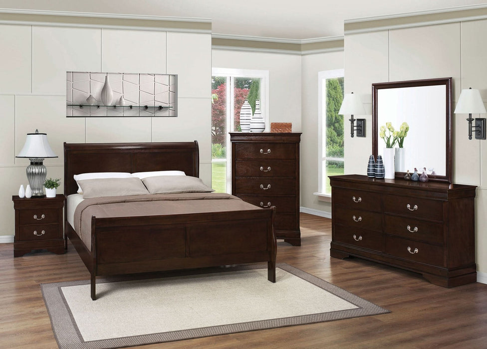 Louis Philippe 6 - drawer Dresser with Mirror Cappuccino - Walo Furniture