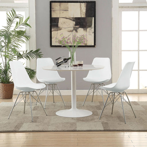 Lowry 5 - piece Round Dining Table Set White - Walo Furniture