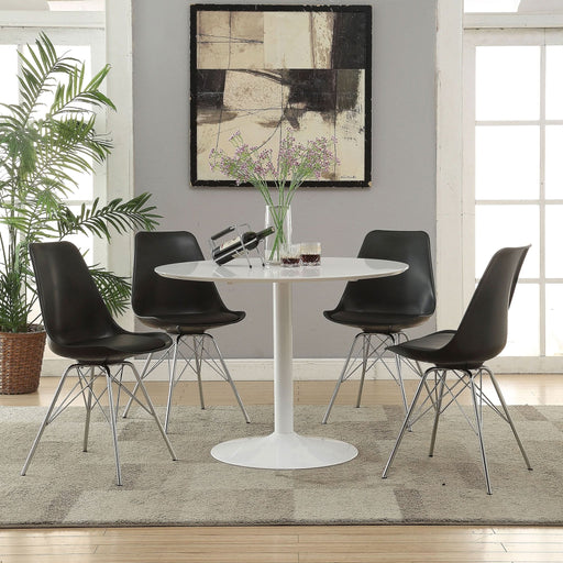 Lowry 5 - piece Round Dining Table Set White and Black - Walo Furniture