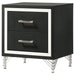 Lucia 2 - drawer Nightstand Bedside Table Black - Walo Furniture