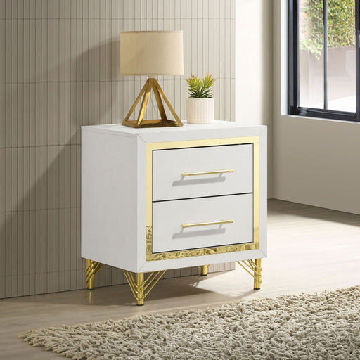 Lucia 2 - drawer Nightstand Bedside Table White - Walo Furniture