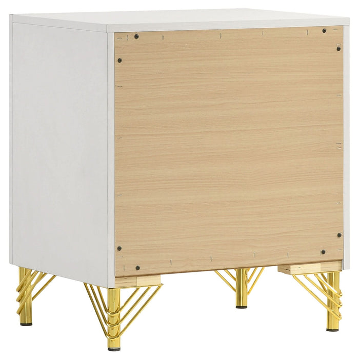 Lucia 2 - drawer Nightstand Bedside Table White - Walo Furniture