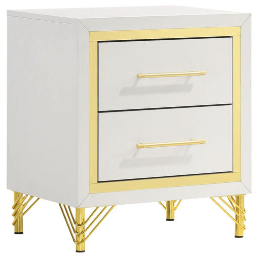 Lucia 2 - drawer Nightstand Bedside Table White - Walo Furniture