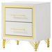 Lucia 2 - drawer Nightstand Bedside Table White - Walo Furniture