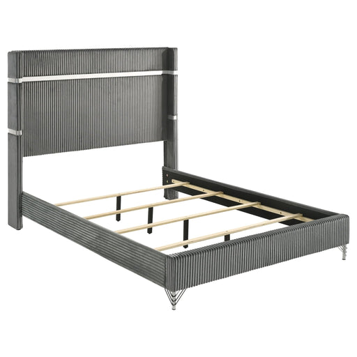 Lucia 4 - piece Queen Bedroom Set Grey and Black - Walo Furniture