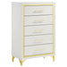 Lucia 5 - drawer Bedroom Chest of Drawers White - Walo Furniture