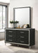 Lucia 6 - drawer Dresser and Mirror Black - Walo Furniture