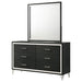 Lucia 6 - drawer Dresser and Mirror Black - Walo Furniture