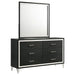 Lucia 6 - drawer Dresser and Mirror Black - Walo Furniture