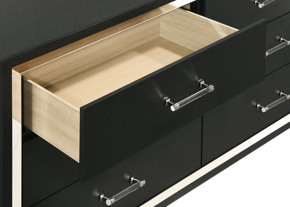 Lucia 6 - drawer Dresser Cabinet Black - Walo Furniture