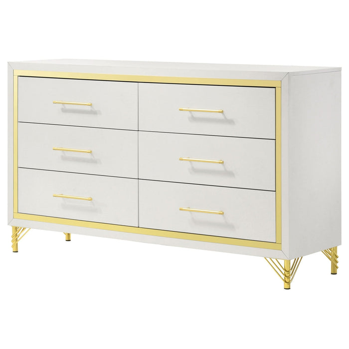 Lucia 6 - drawer Dresser Cabinet White - Walo Furniture