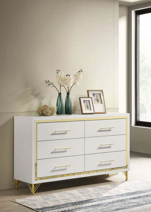 Lucia 6 - drawer Dresser Cabinet White - Walo Furniture