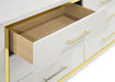 Lucia 6 - drawer Dresser with Mirror White - Walo Furniture