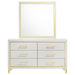 Lucia 6 - drawer Dresser with Mirror White - Walo Furniture