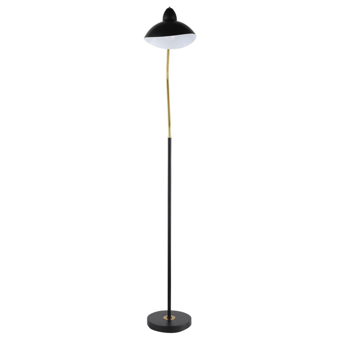 Lucien 69 - inch Dome Shade Metal Task Floor Lamp Black - Walo Furniture