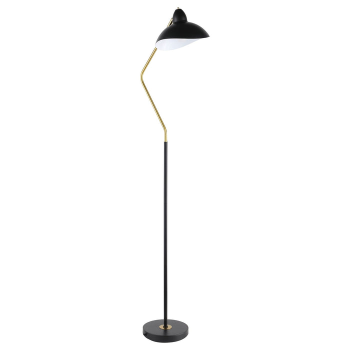 Lucien 69 - inch Dome Shade Metal Task Floor Lamp Black - Walo Furniture