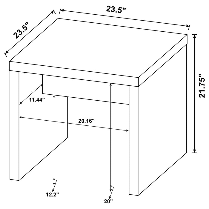 Lynette Square Engineered Wood End Table Mango - Walo Furniture