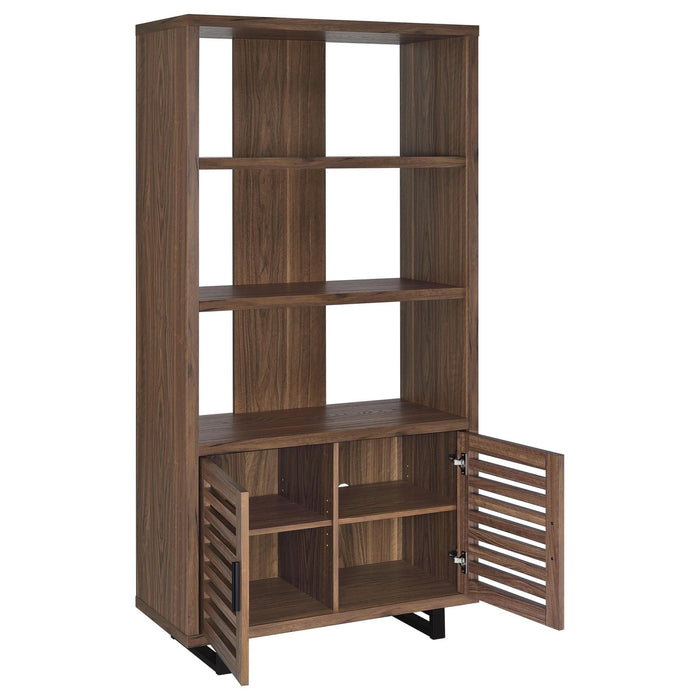 Maddox 71 - inch 3 - shelf Cabinet Bookcase Walnut - Walo Furniture