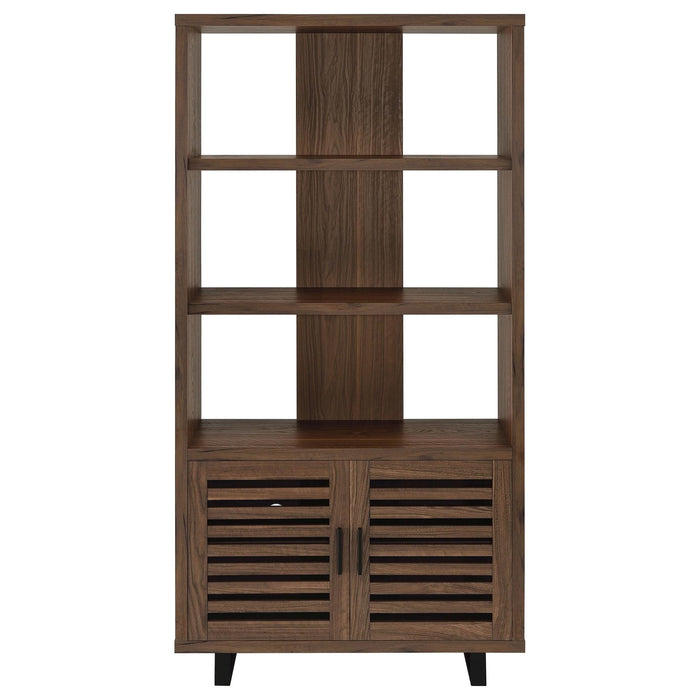 Maddox 71 - inch 3 - shelf Cabinet Bookcase Walnut - Walo Furniture