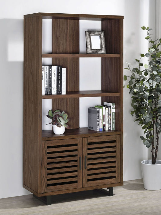 Maddox 71 - inch 3 - shelf Cabinet Bookcase Walnut - Walo Furniture