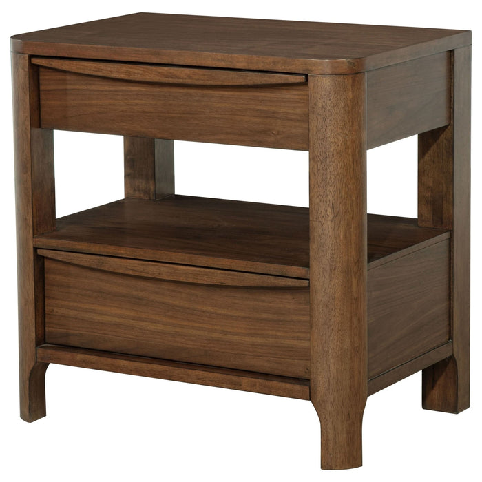 Maderia 2 - drawer Nightstand Bedside Table Walnut - Walo Furniture