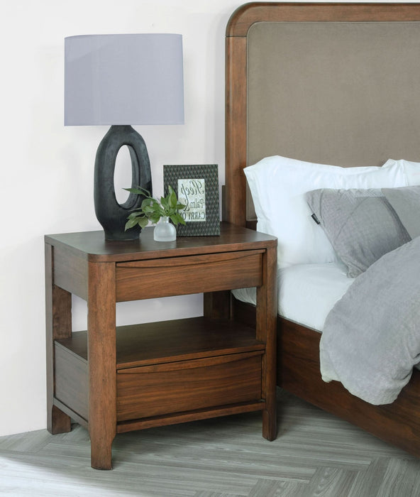 Maderia 2 - drawer Nightstand Bedside Table Walnut - Walo Furniture