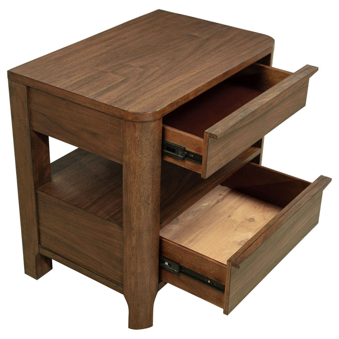 Maderia 2 - drawer Nightstand Bedside Table Walnut - Walo Furniture