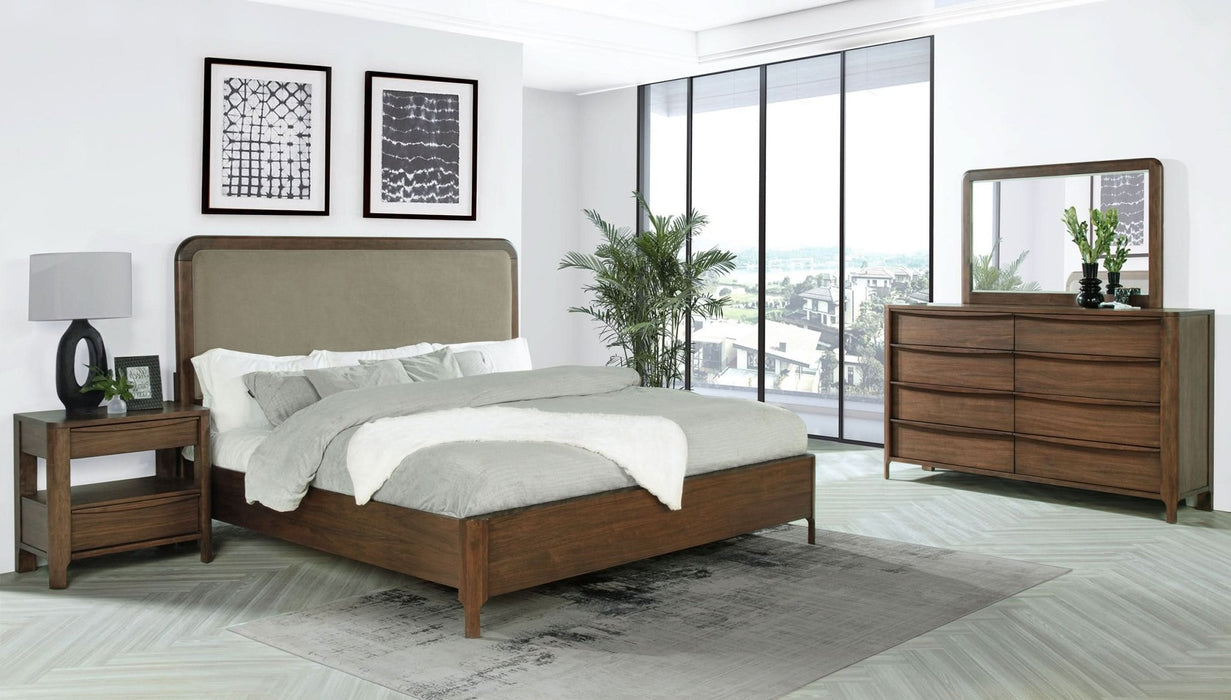 Maderia 4 - piece California King Bedroom Set Walnut - Walo Furniture