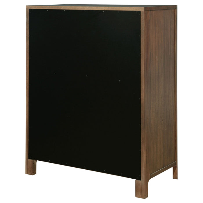 Maderia 5 - drawer Chest of Drawers Walnut - Walo Furniture