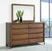 Maderia 8 - drawer Dresser and Mirror Walnut - Walo Furniture