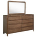 Maderia 8 - drawer Dresser and Mirror Walnut - Walo Furniture