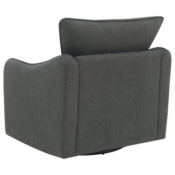 Madia Upholstered Sloped Arm Swivel Glider Chair Charcoal - Walo Furniture