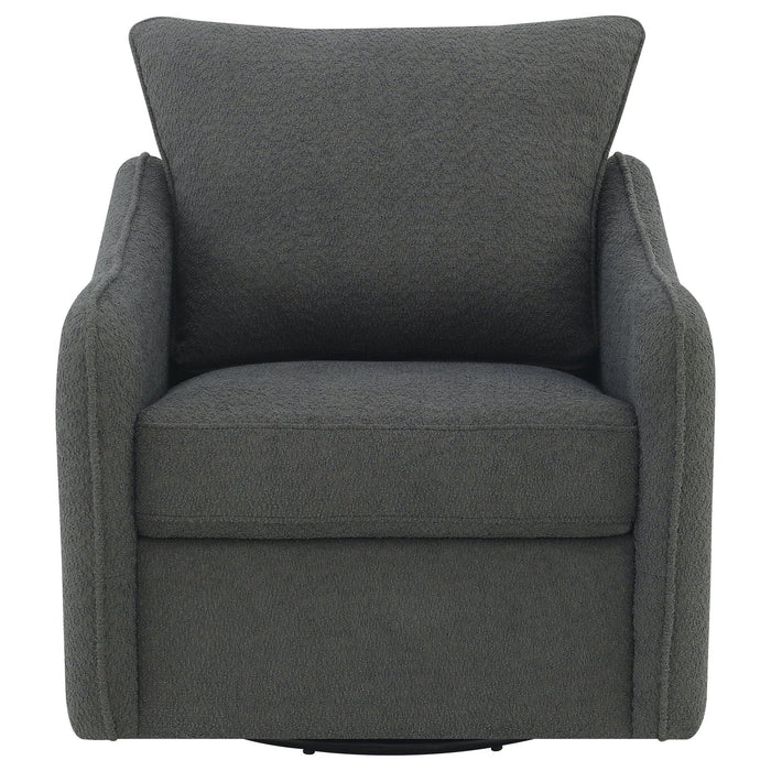 Madia Upholstered Sloped Arm Swivel Glider Chair Charcoal - Walo Furniture