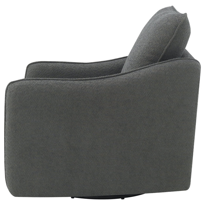 Madia Upholstered Sloped Arm Swivel Glider Chair Charcoal - Walo Furniture