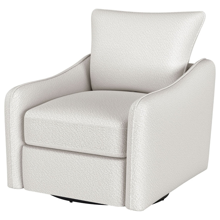 Madia Upholstered Sloped Arm Swivel Glider Chair Vanilla - Walo Furniture