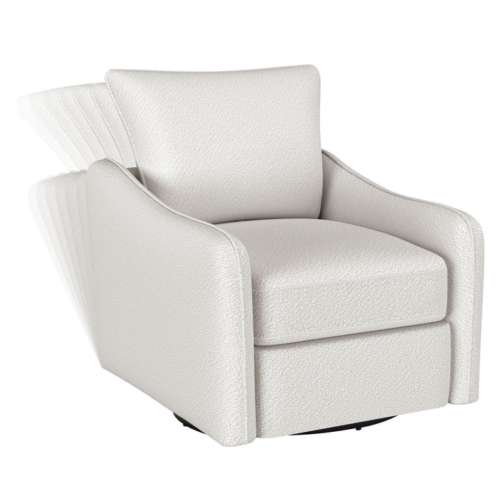 Madia Upholstered Sloped Arm Swivel Glider Chair Vanilla - Walo Furniture