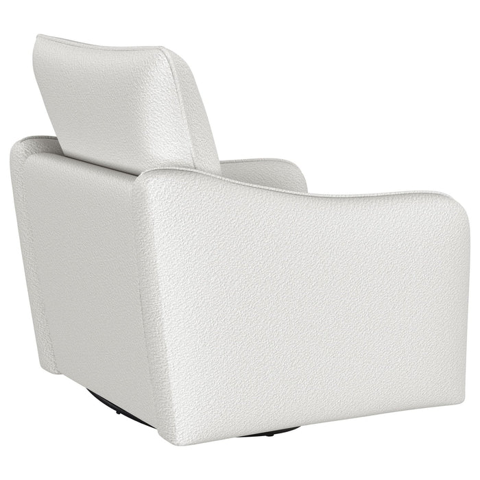 Madia Upholstered Sloped Arm Swivel Glider Chair Vanilla - Walo Furniture