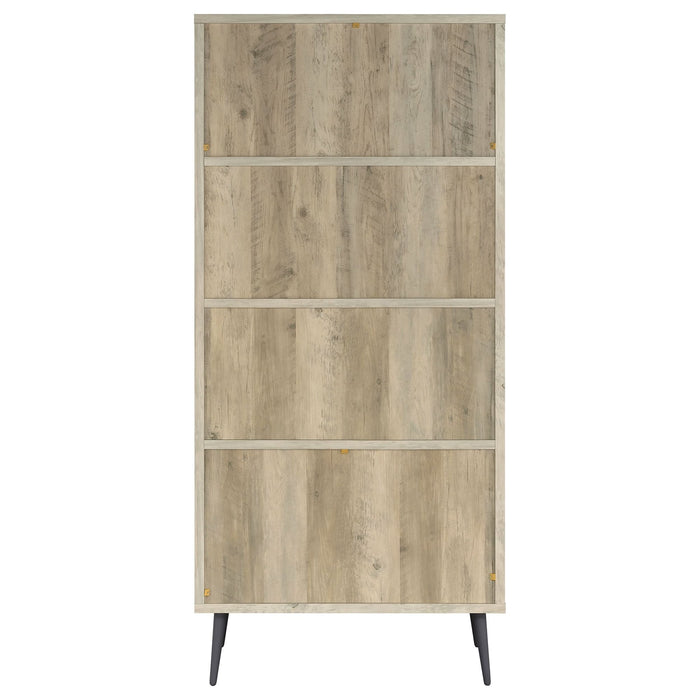 Maeve 70 - inch 3 - shelf Bookcase with Drawers Distressed Pine - Walo Furniture