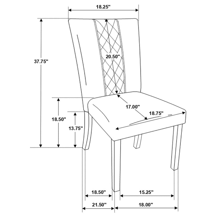 Malia 7 - piece Refractory Extension Leaf Dining Table Set Oak - Walo Furniture