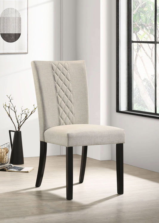 Malia Fabric Upholstered Dining Side Chair Beige (Set of 2) - Walo Furniture