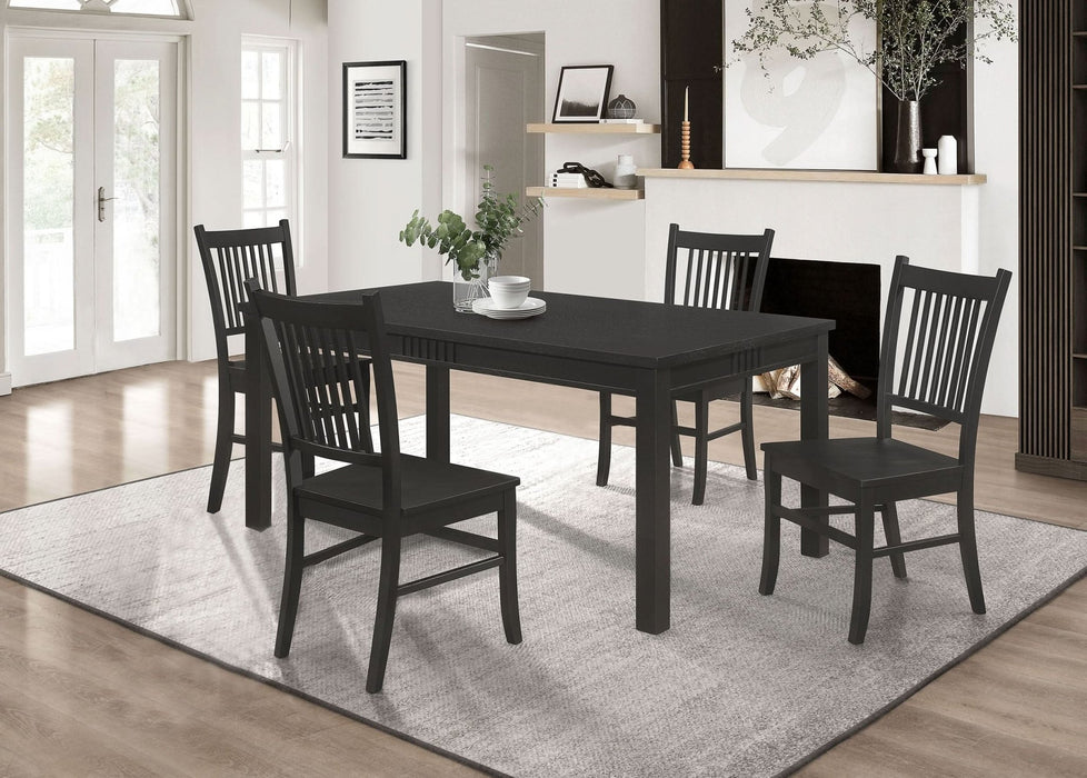 Marbrisa 5 - piece Rectangular Dining Table Set Matte Black - Walo Furniture