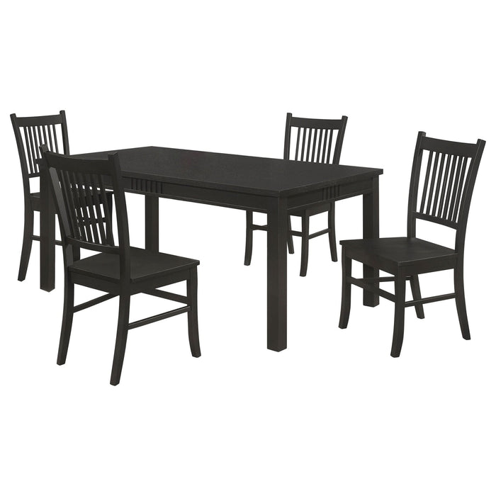 Marbrisa 5 - piece Rectangular Dining Table Set Matte Black - Walo Furniture