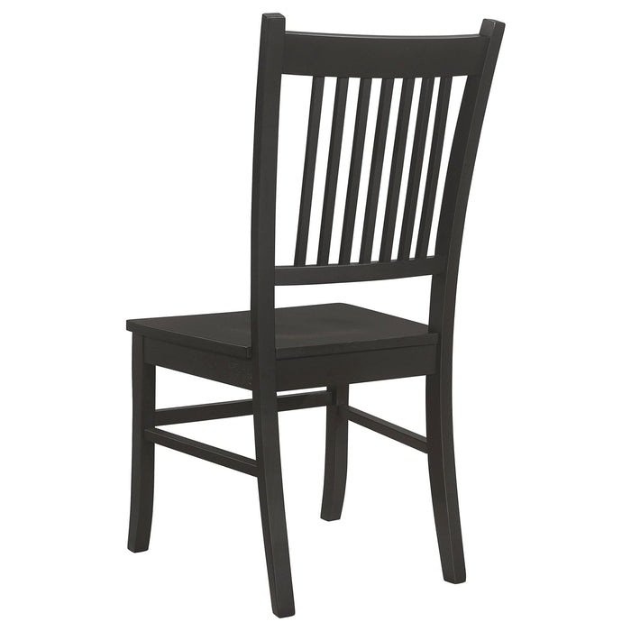 Marbrisa Wood Dining Side Chair Matte Black (Set of 2) - Walo Furniture