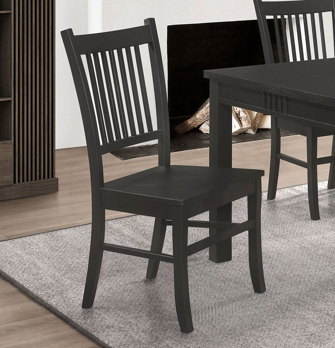 Marbrisa Wood Dining Side Chair Matte Black (Set of 2) - Walo Furniture