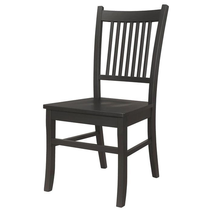 Marbrisa Wood Dining Side Chair Matte Black (Set of 2) - Walo Furniture