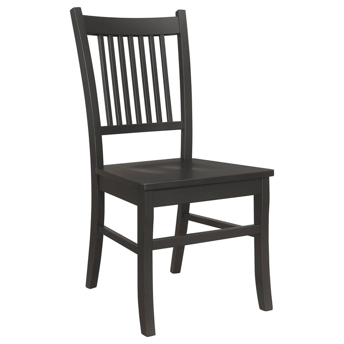 Marbrisa Wood Dining Side Chair Matte Black (Set of 2) - Walo Furniture